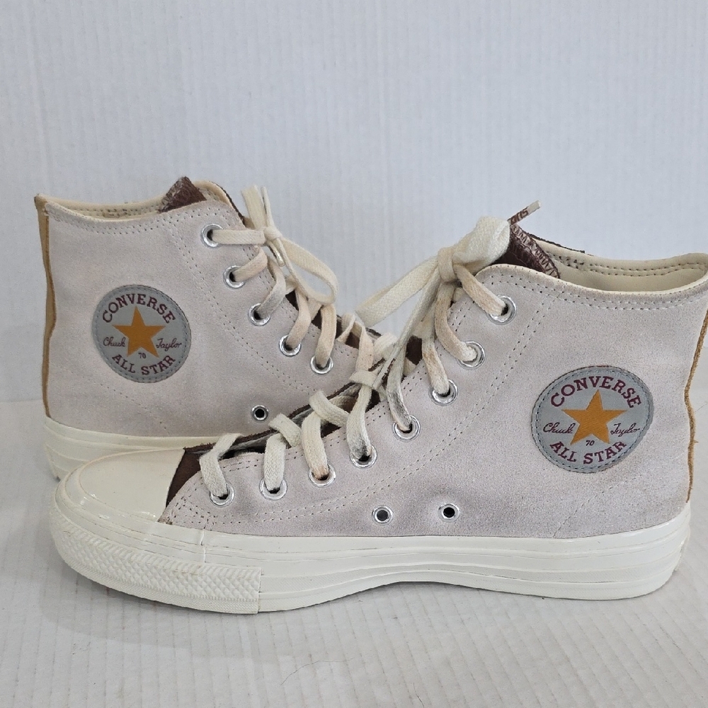 Converse Carhartt Leather All Star High-Tops in Brown/White Women's 8.5 Men 6.5 - Picture 6 of 13